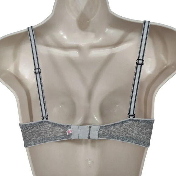 Victorias Secret Where Everywhere Push Up Pigeonnant Bra Gray Size 32DD FLAW - Picture 2 of 7